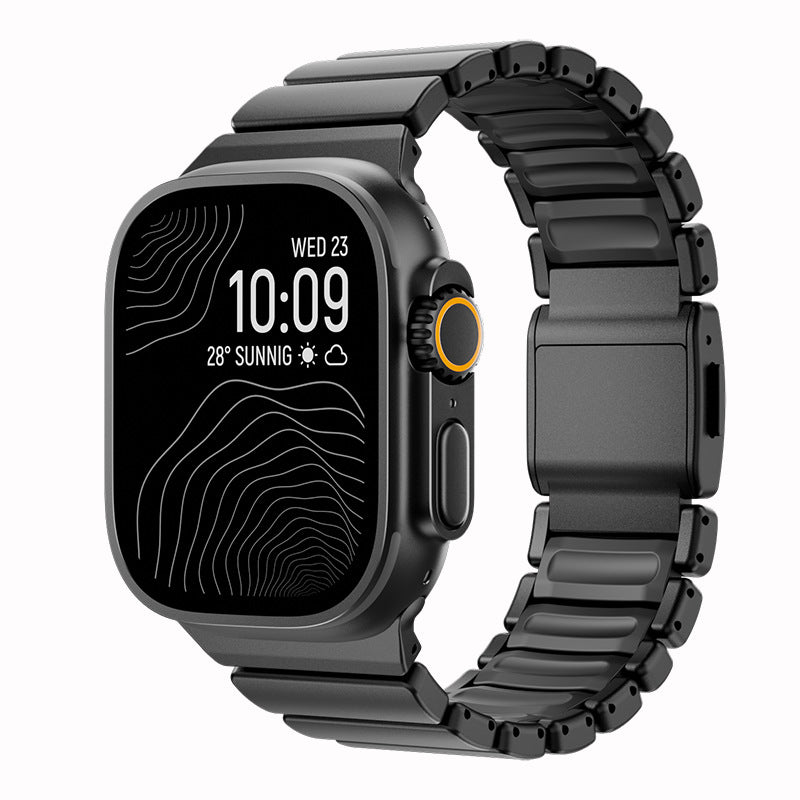 Black Titanium Magnetic Clasp Metal Apple Watch Band – Ultra 2 / Series 9 / 8 / 7 (42/44/45/46/49mm)