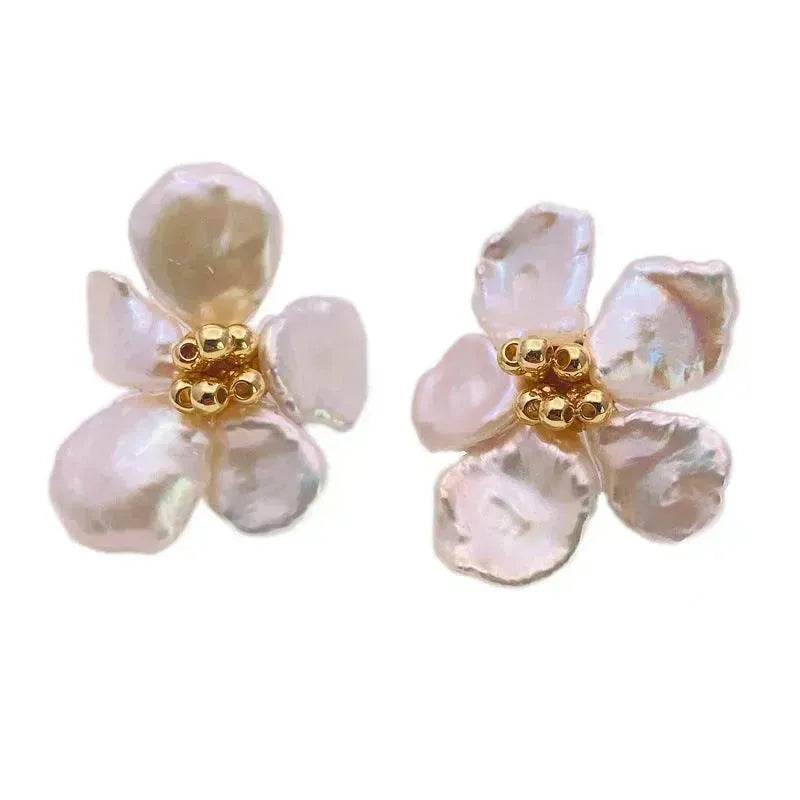 Baroque Pearl Earrings Female European And American Temperament Personality Flower Stud Earrings - EX-STOCK Canada