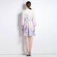 Elegant V-neck Vintage Floral Print Long Sleeves Dress Spring - EX-STOCK Canada