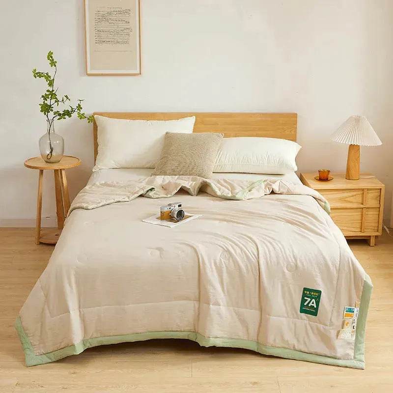 Washable Raw Cotton Summer Cooling Quilt Sage duvet cover - EX-STOCK Canada
