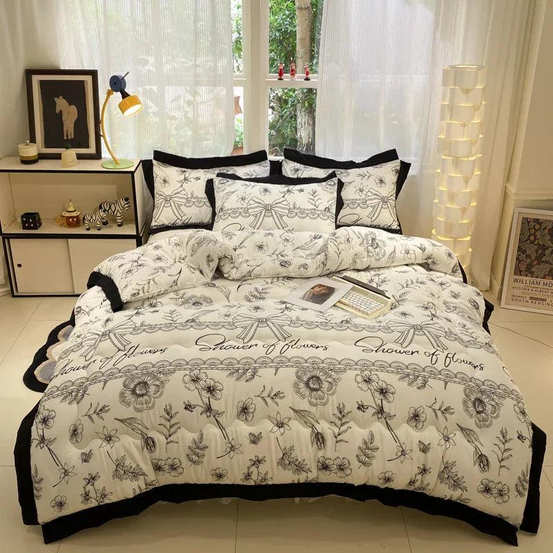Thick Hepburn Black Lace Brushed Washed Cotton Duvet Insert Warm EX-STOCK Canada