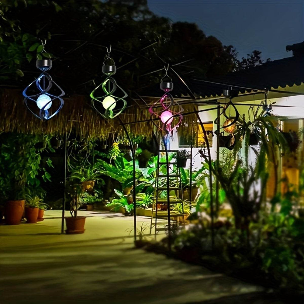 Wind Spinner Solar Light, LED Wind Chimes, Outdoor Decor Changing Color Ball Wind Chimes Solar Hanging Lantern For Home Garden Outdoor Decoration - EX-STOCK Canada