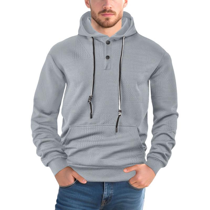 Pullover Solid Color Casual Sports Loose Long Sleeve Hooded Sweater Men EX-STOCK Canada