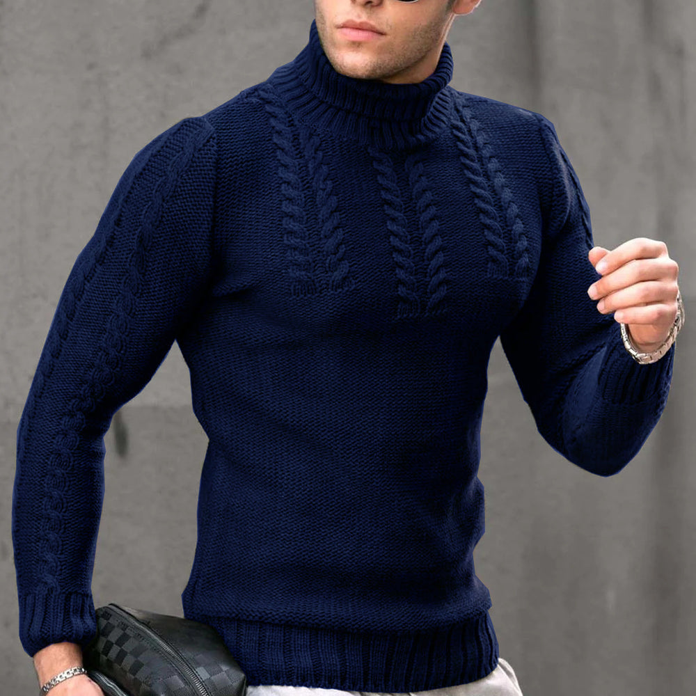 Men's Turtleneck Twisted Long-sleeved Sweater Thermal Head Cover EX-STOCK Canada