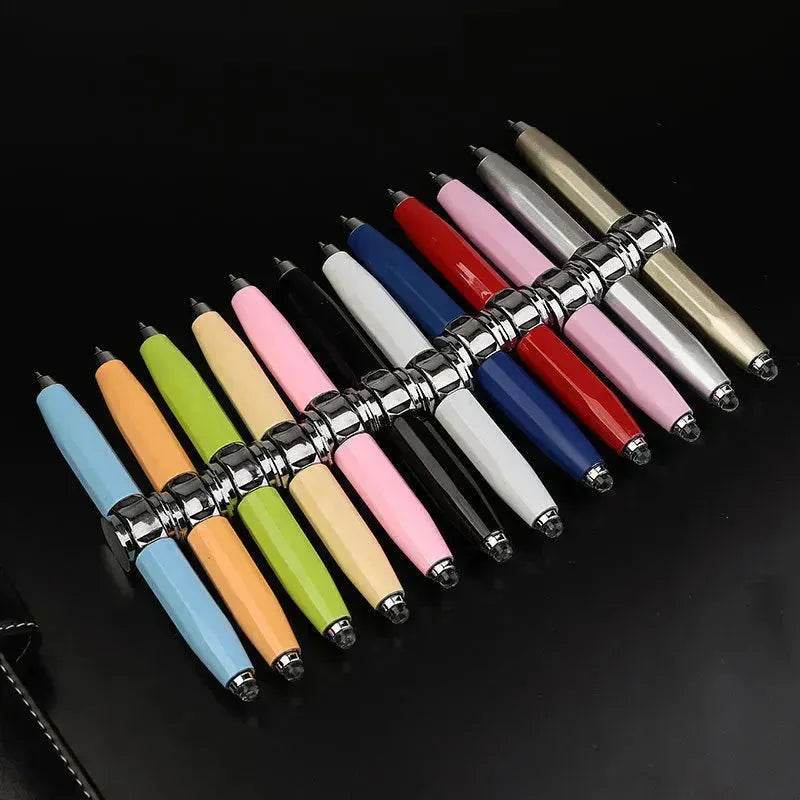 Creative Multi-Function LED Pen Spinning Decompression Gyro Metal Ballpoint Pen Fashion Office School Supplies Writing Pens - EX-STOCK Canada