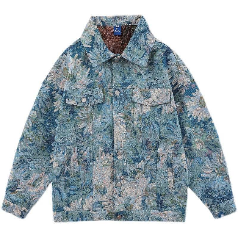 Creative fashion Unisex Floral Denim Jeans Jacket - EX-STOCK Canada