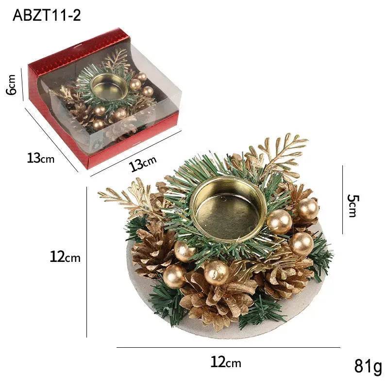 Christmas candle wreath Xmas New Year candle holders decors - EX-STOCK Canada