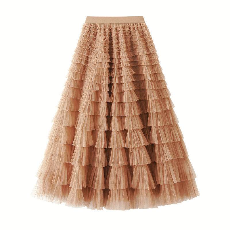Cake Skirt Women's White Gauze long Layered tulle Skirt - EX-STOCK Canada
