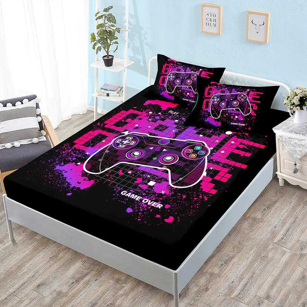 Fitted Sheet Duvet Cover Three-piece Gamepad Cool Mattress Cover EX-STOCK Canada