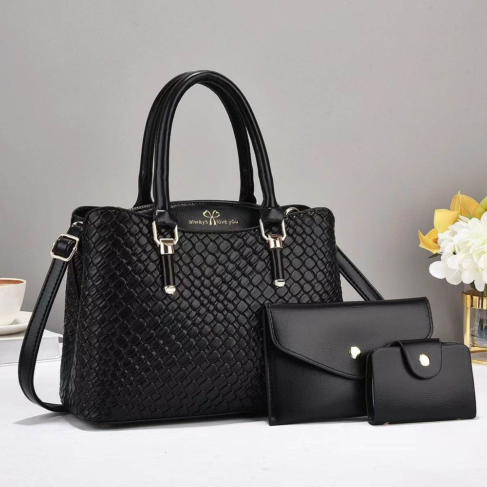 Woven Texture Three-piece Set Large Capacity One Shoulder Combination Bags women - EX-STOCK Canada