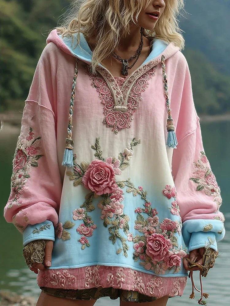 Sweat à capuche pour femmes à manches longues, pull-over ample et décontractéEX-STOCK Canada