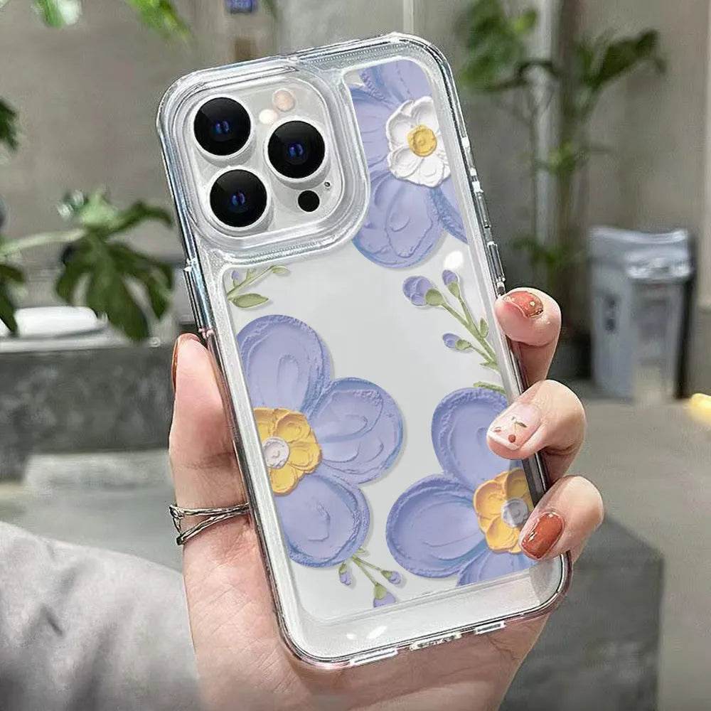 Antique Flower Transparent Phone Case - EX-STOCK Canada