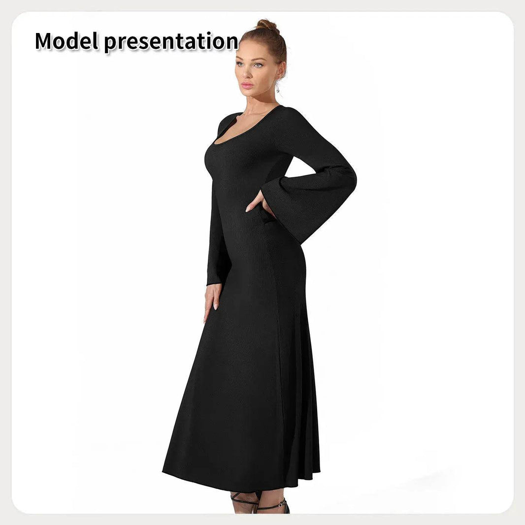 Women's Fashion Simple Plain Long Dress - EX-STOCK Canada