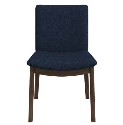 Laura Blue Linen Solid Wood Dining Chair Set Of 2 Mid-Century Modern Style - EX-STOCK Canada
