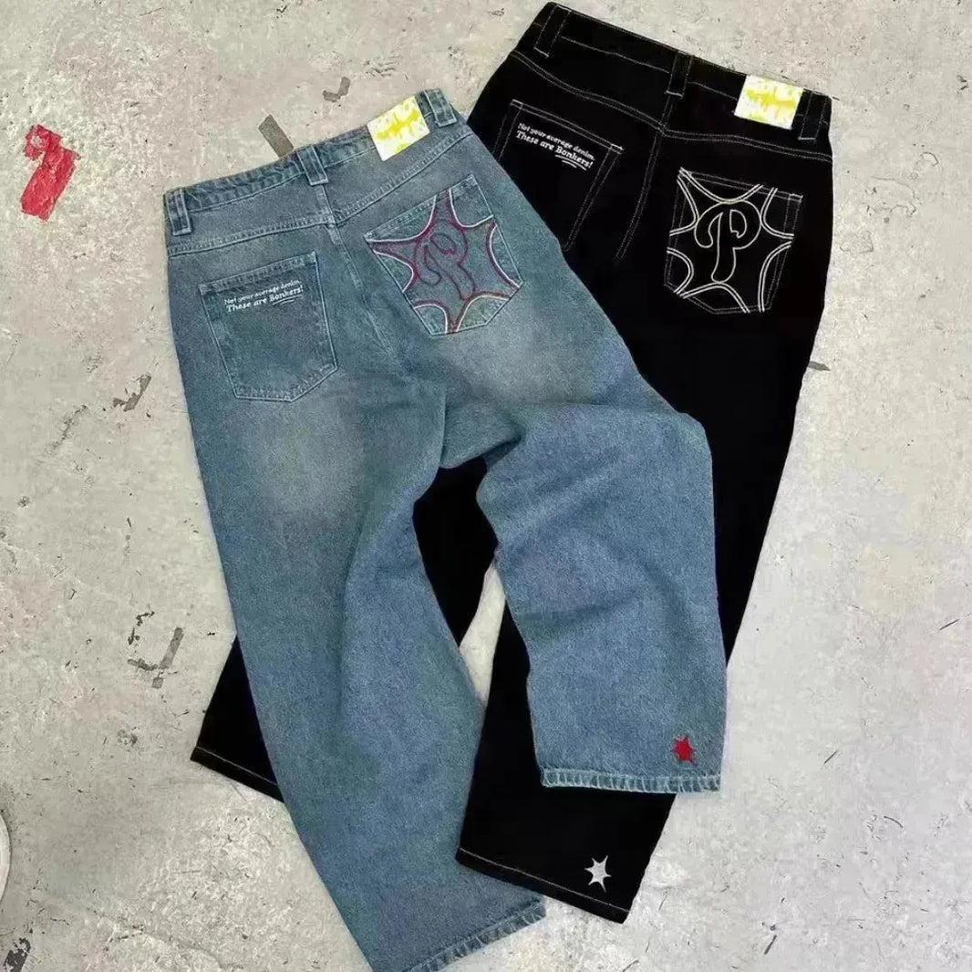 Nouveau pantalon de jeans baggy à la mode hip-hop pour hommes et femmes
