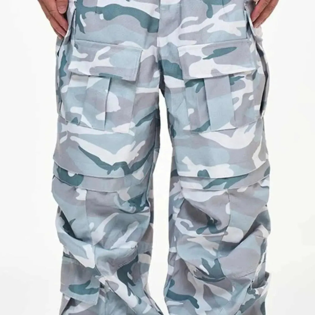 Multi-Pocket Workwear Military Camouflage Casual Wide Leg Paratrooper Cargo Pants Men - EX-STOCK CANADA