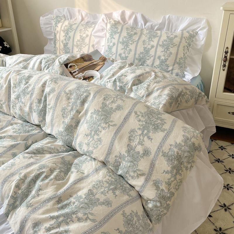 Four-piece Bed Set Washed Cotton Duvet Cover Sheets EX-STOCK Canada