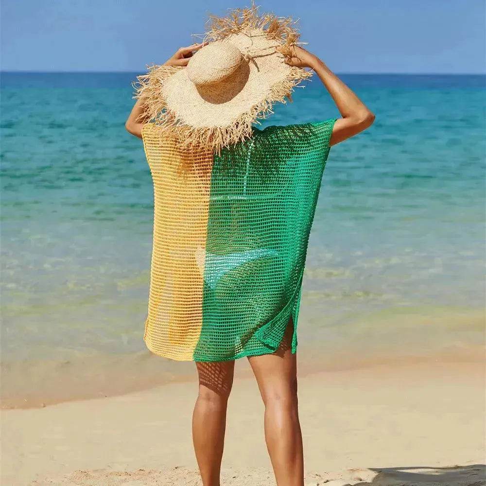 Beach Hollow Out Tops Cover-Up Knit Bikini Over-Blouse - EX-STOCK Canada