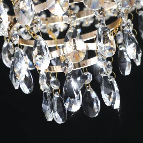 Golden Crystal Chandelier, Large Modern Luxury Chandelier, Suitable For Living Room, Dining Room, Bedroom, Hallway - No Bulb - EX-STOCK Canada