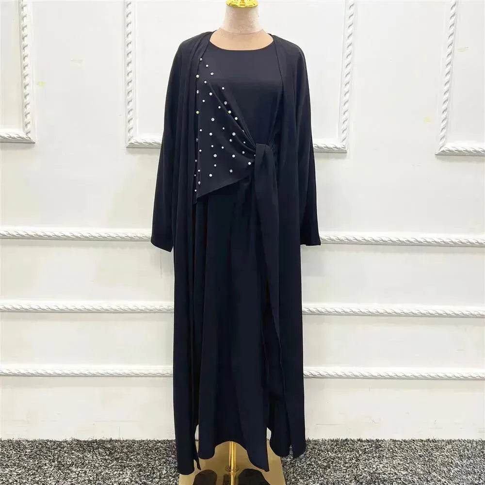 Beaded Women's Arab Solid Color Two-piece Suit - EX-STOCK Canada