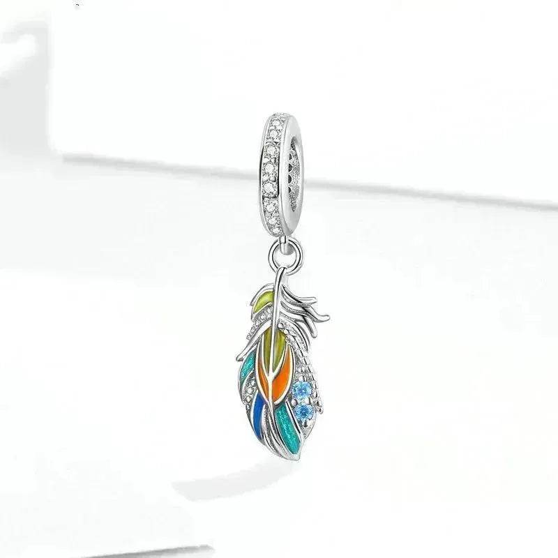 Beads DIY Pendent Accessories Enamel Feather - EX-STOCK Canada