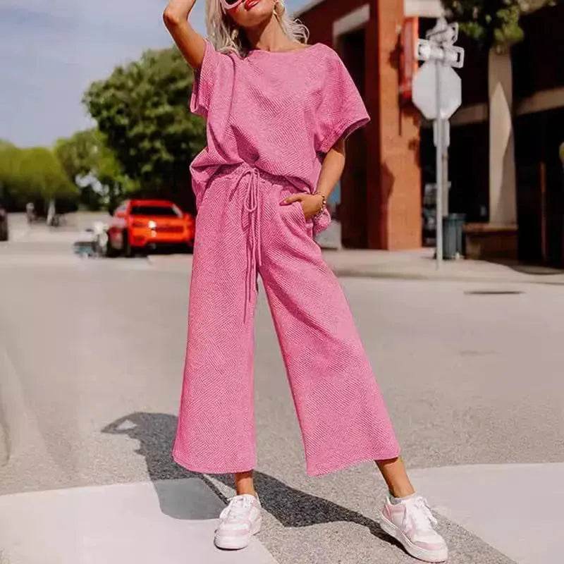 Coord fashion spring and summer 2 piece pant set women - EX-STOCK Canada