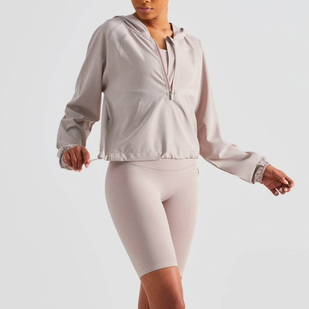 Women's Half Zipper Drawstring Workout Hoodie Athleisure Gym Hoodie - EX-STOCK Canada