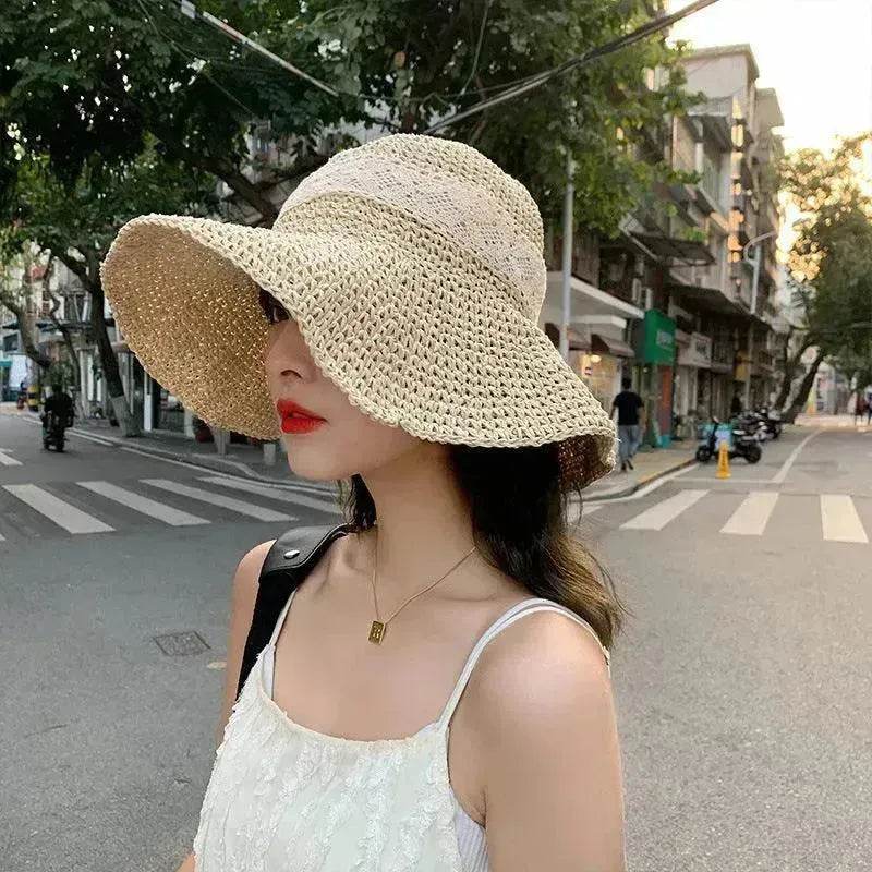 Beige Woven Straw Hat Women's Spring Summer - EX-STOCK Canada