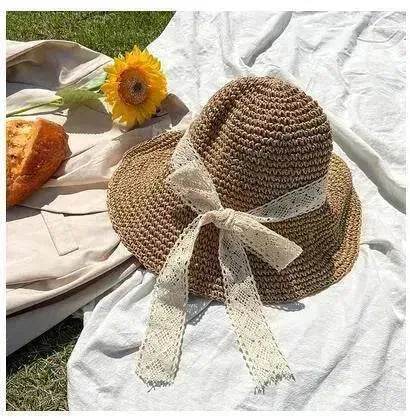 Beige Woven Straw Hat Women's Spring Summer - EX-STOCK Canada