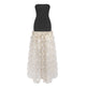 Black And White Tube Top Three-dimensional Flower Pettiskirt Dinner Dress EX-STOCK Canada