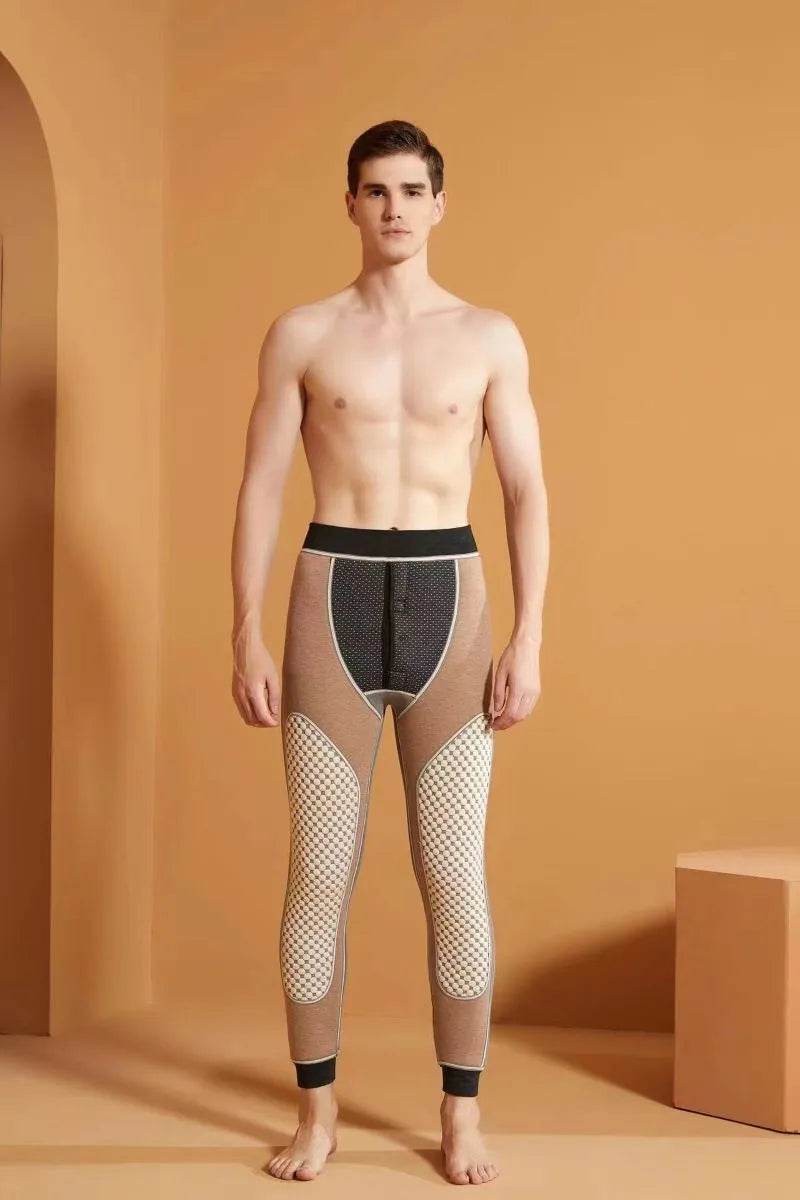 Men's Cotton Pants Graphene Waist Support Fleece-lined Long John - EX-STOCK Canada