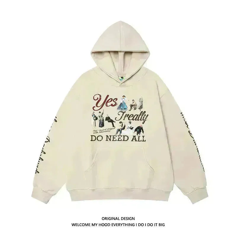 American Retro Wasted Cartoon Letter LETTER IMPRIMÉ PULOVER Sweat à sweat à sweat