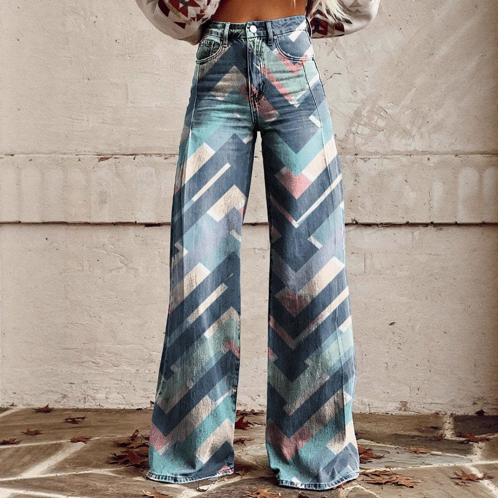 Women's Simple Pants With A Printed Pattern