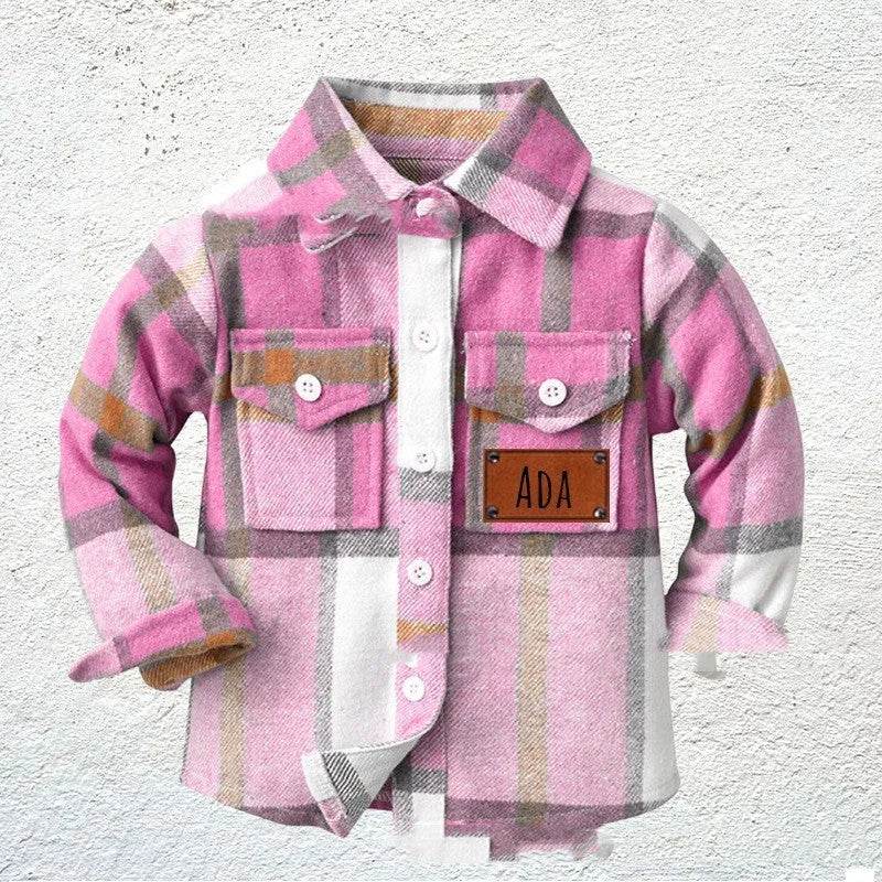 Baby Boy Cashmere Flannel Checkered button Shirt jacket kids - EX-STOCK Canada