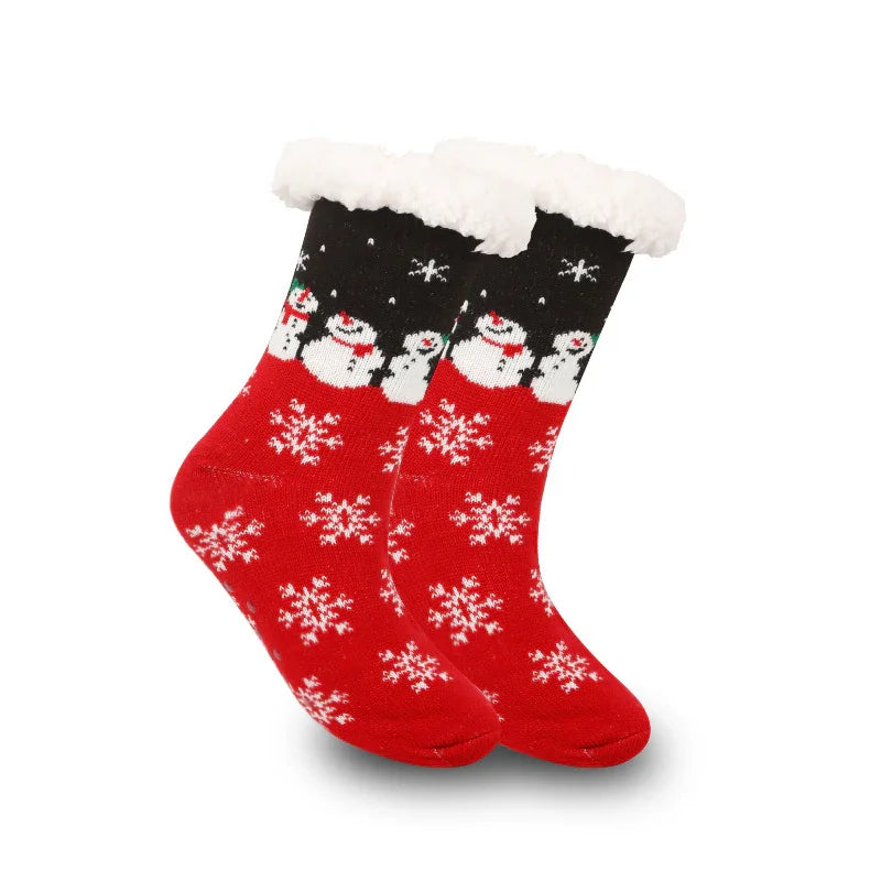 Christmas Women's Thickened Fleece-lined Room Socks EX-STOCK Canada