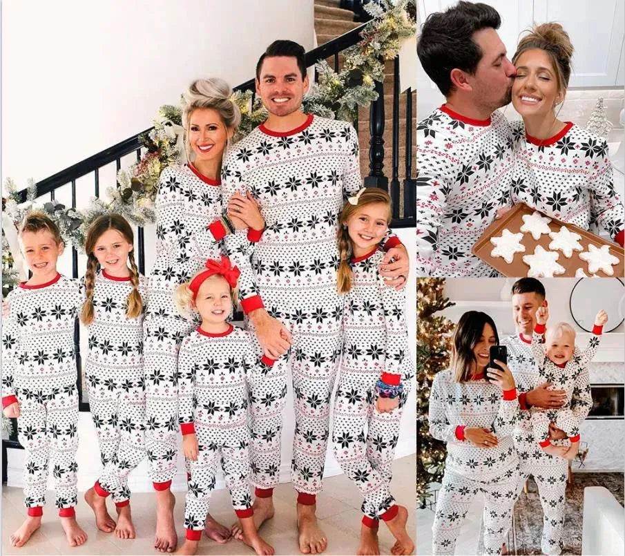 Polyester Black And White Contrast Color Christmas New Parent-Child Women's Casual Suit - EX-STOCK Canada
