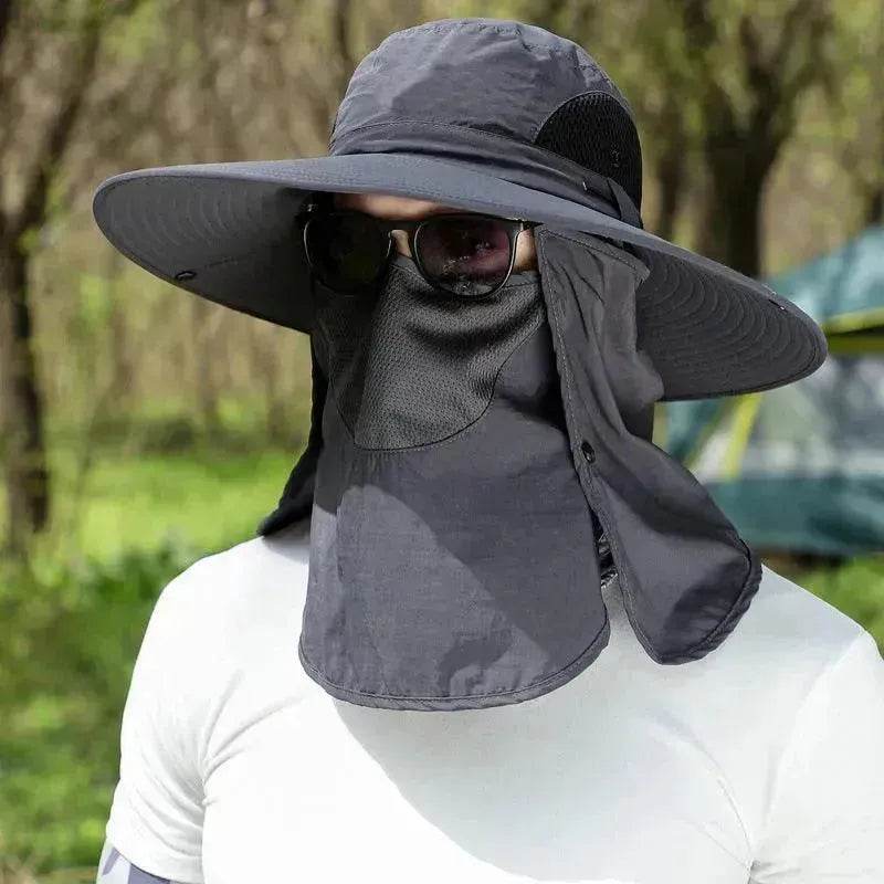 Big Brim Protective Caps Summer Face Cover Sun-proof Mountaineering Bucket Hat - EX-STOCK Canada