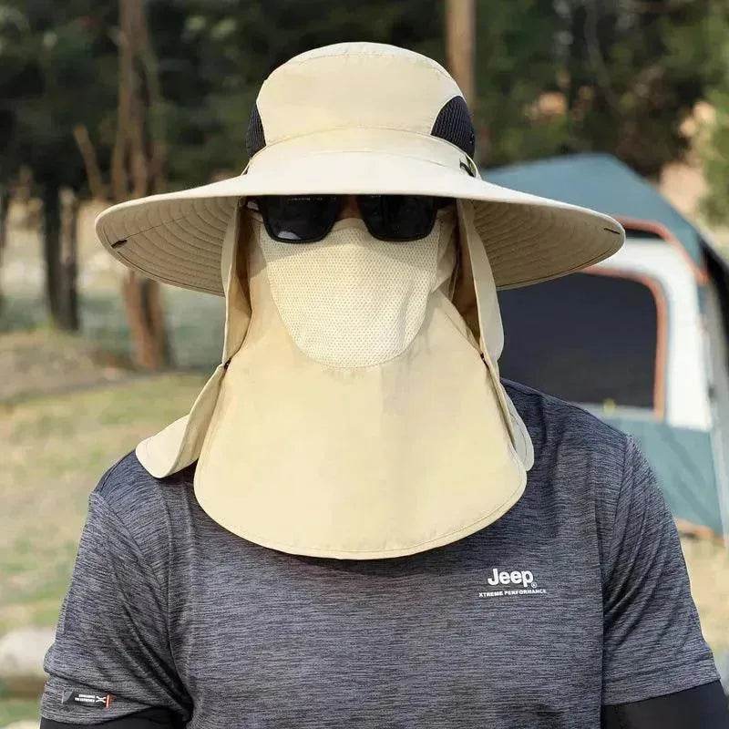 Big Brim Protective Caps Summer Face Cover Sun-proof Mountaineering Bucket Hat - EX-STOCK Canada