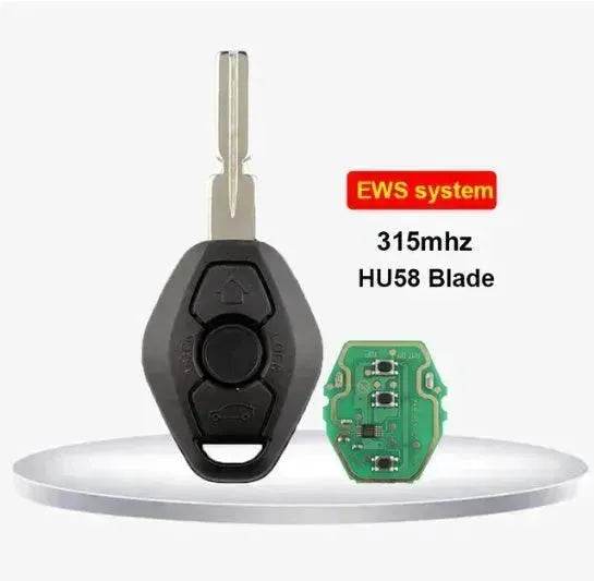 BMW EWS 3 Key Straight Board Replacement Remote Fob Key 315/433 MHZ ID44 HU58 Chip - EX-STOCK Canada