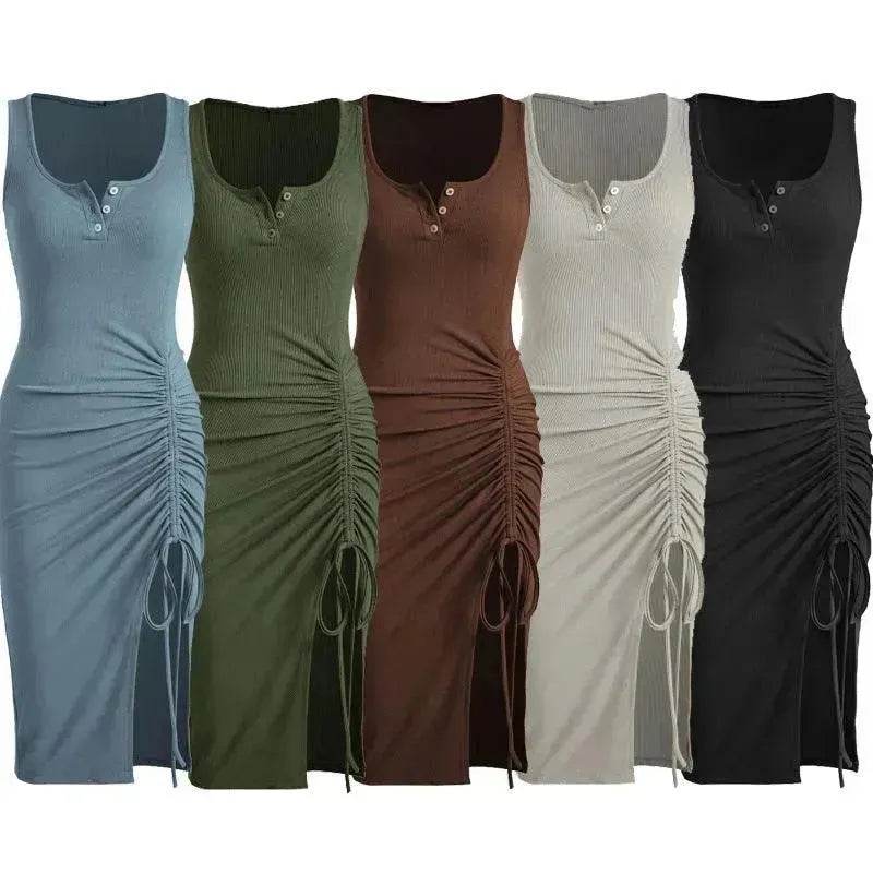 Bottom Drawstring Thread Dress Tight Skirt - EX-STOCK Canada