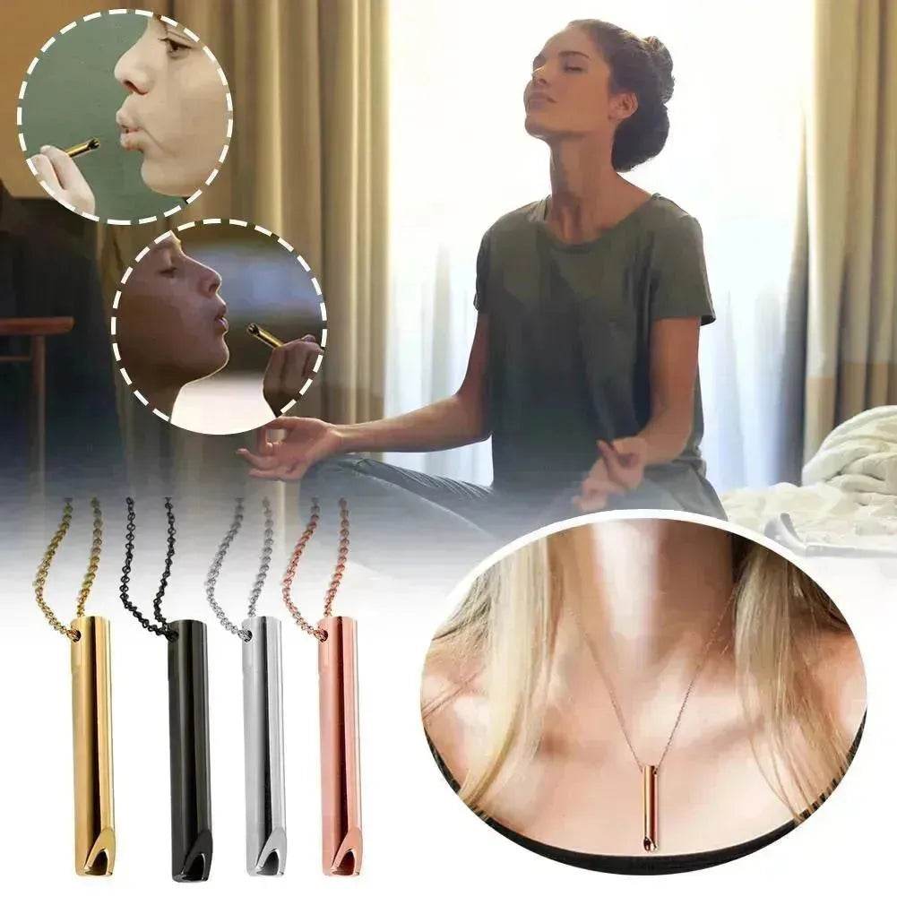 Breathing Necklace Adjustable Breathing Relieve Pressure Ornament Stainless Steel Decompression Jewelry - EX-STOCK Canada