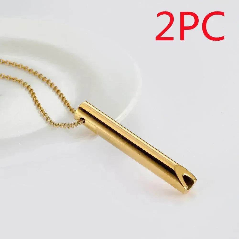 Breathing Necklace Adjustable Breathing Relieve Pressure Ornament Stainless Steel Decompression Jewelry - EX-STOCK Canada