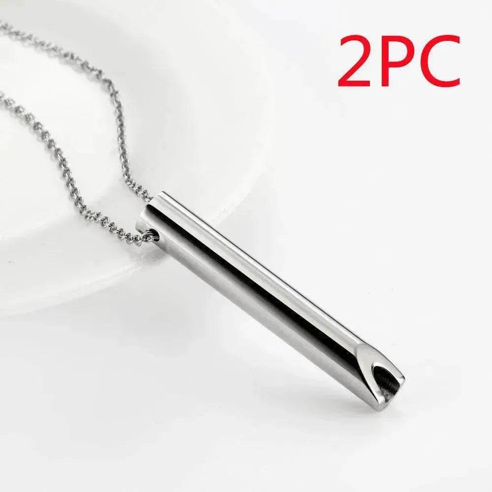 Breathing Necklace Adjustable Breathing Relieve Pressure Ornament Stainless Steel Decompression Jewelry - EX-STOCK Canada