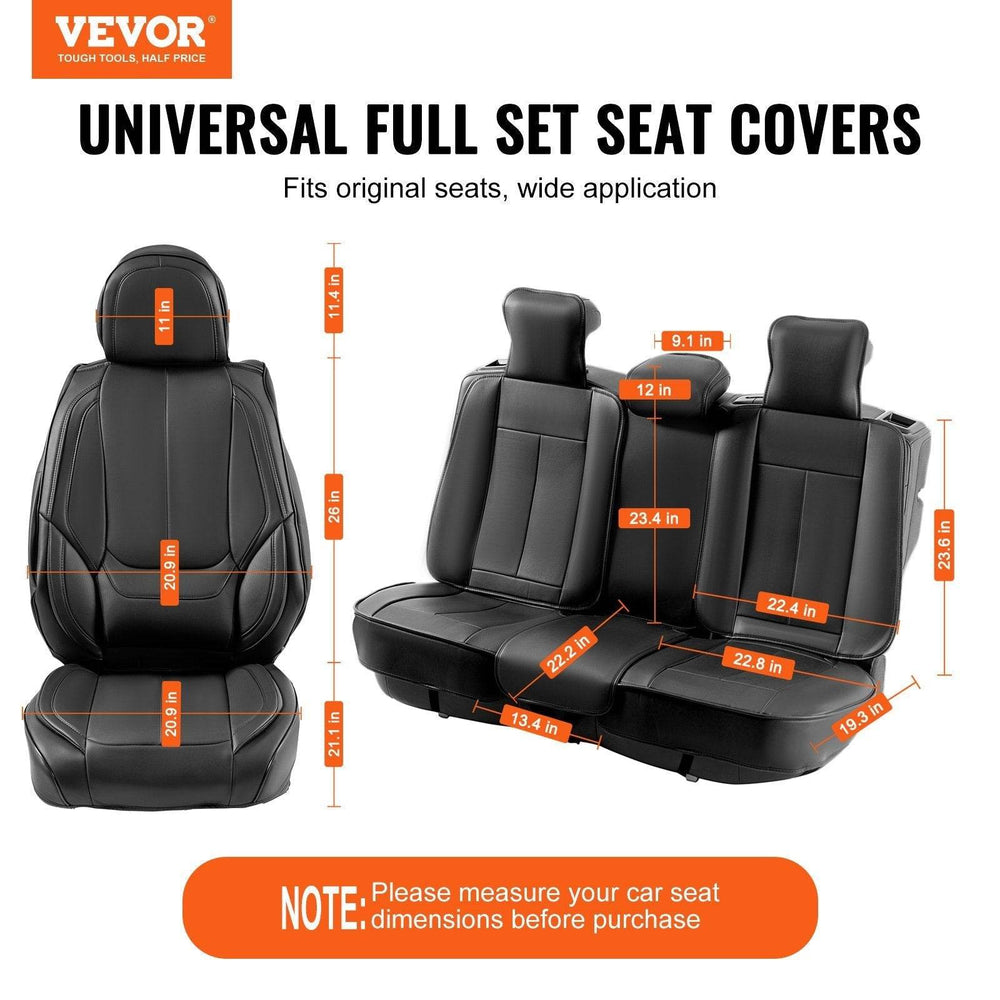 Seat Covers, Universal Car Seat Covers Full Set Seats, Front And Rear Seat, 13pcs Faux Leather Seat Cover, Full Enclosed Design, Detachable Headrest And Airbag Compatible, For Most Car SUV Truck - EX-STOCK Canada