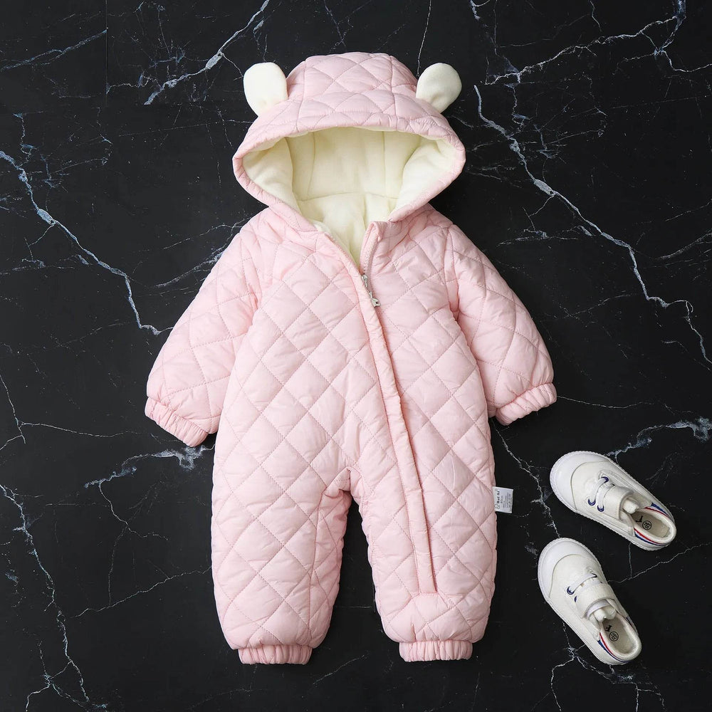 Hooded Fleece-lined Thick Baby Winter Romper Puffer Overall Jumpsuit - EX-STOCK Canada