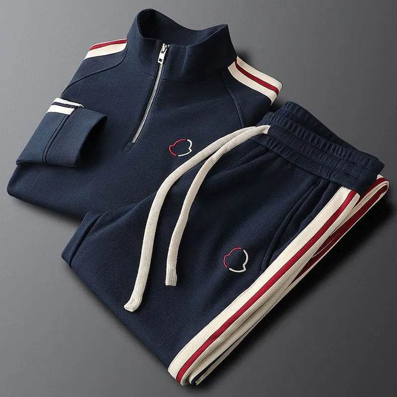 2pcs Fashion Side Stripe Leisure Sports Quarter Zip Tracksuit Co ord for Men - EX-STOCK Canada
