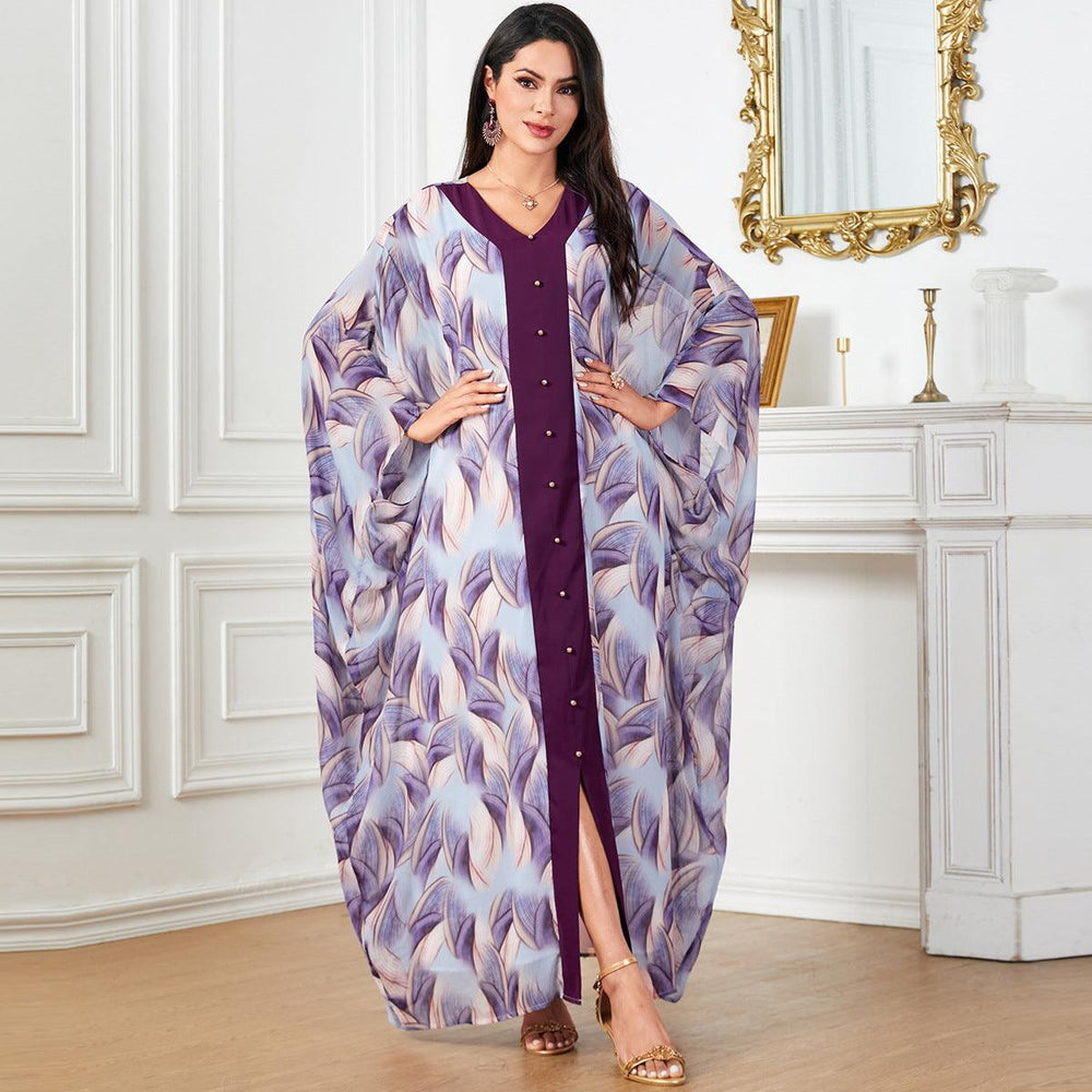 Robe à manches longues pour femmes avec imprimé arabe - EX-STOCK Canada