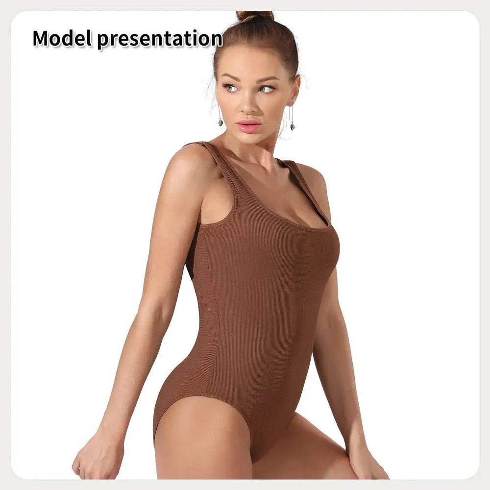One piece Full body shaper Sleeveless Square neckline Bodysuit - EX-STOCK Canada