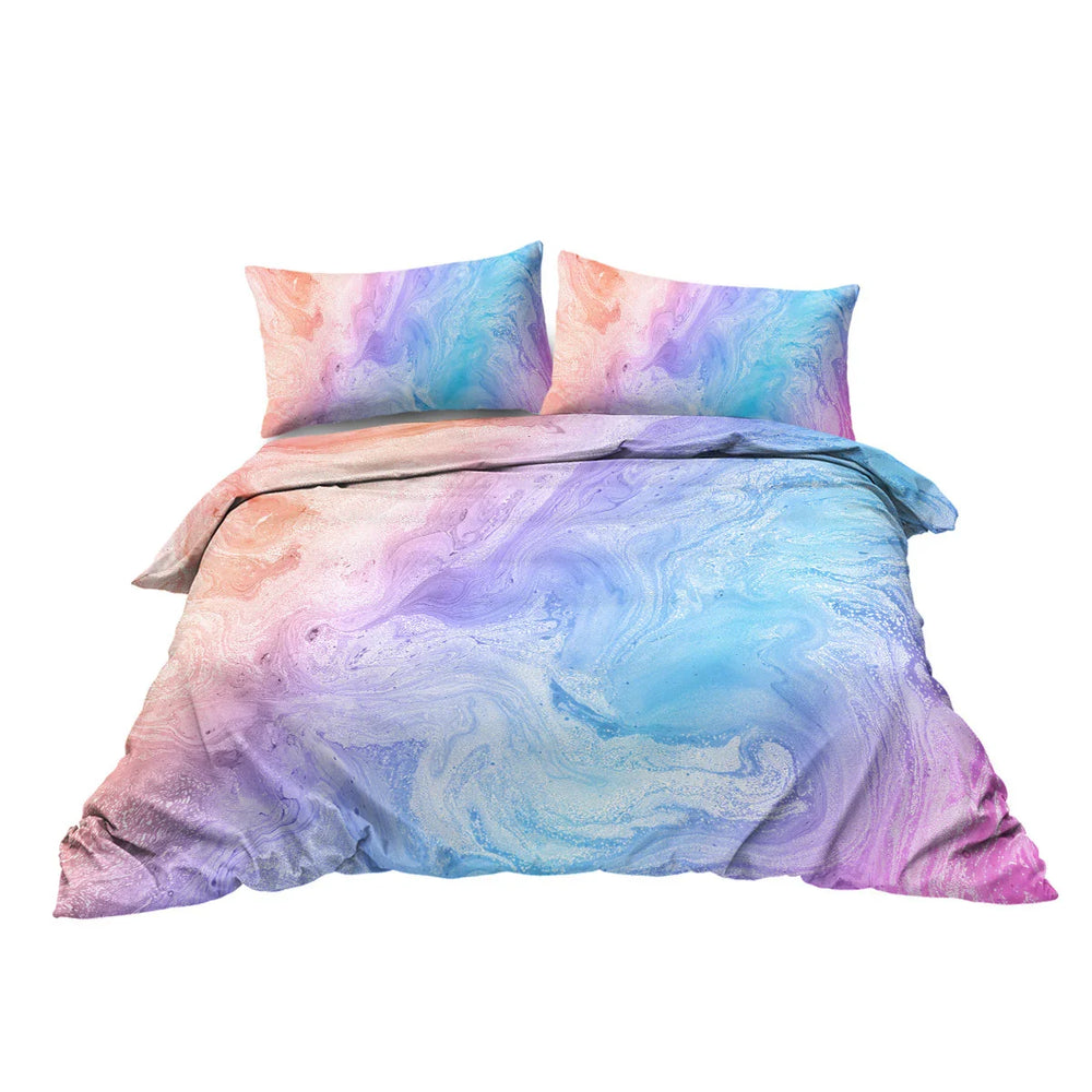 Girly Duvet Cover Rainbow Glitter Ombre Bedding Sets 3 Pcs Chic Purple Blue Green Pastel Bed Spreads Sparkle Quilt Cover Set With 2 Pillow Shams EX-STOCK Canada