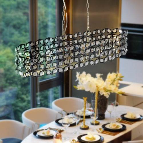 Modern Luxury Champagne Gold Oval Crystal Chandelier - EX-STOCK Canada